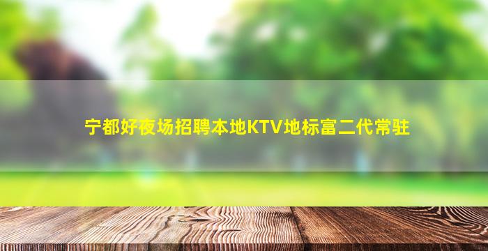 宁都好夜场招聘本地KTV地标富二代常驻